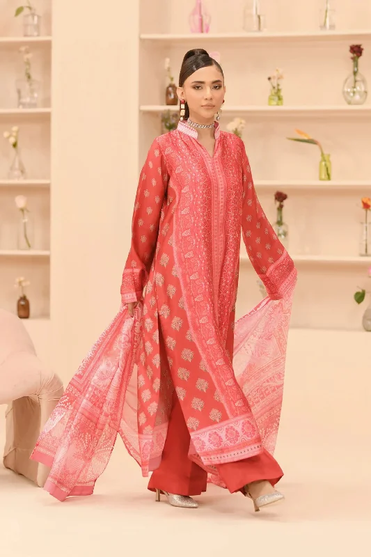 Red Formal Wear 3pc Silk Suit Pastel unclassified dresses