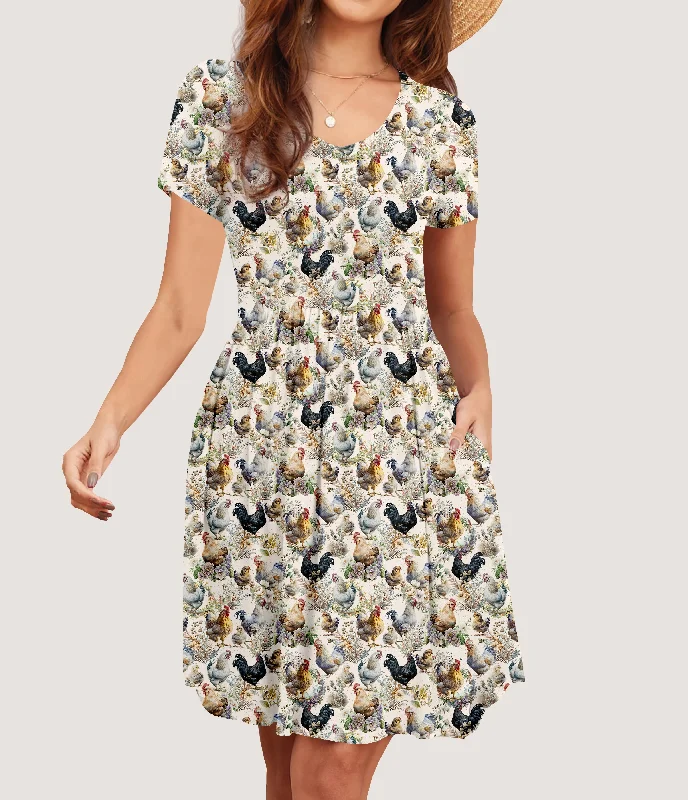 Cottage Chickens Pocket Dress (ready to ship) Lightweight unclassified dresses