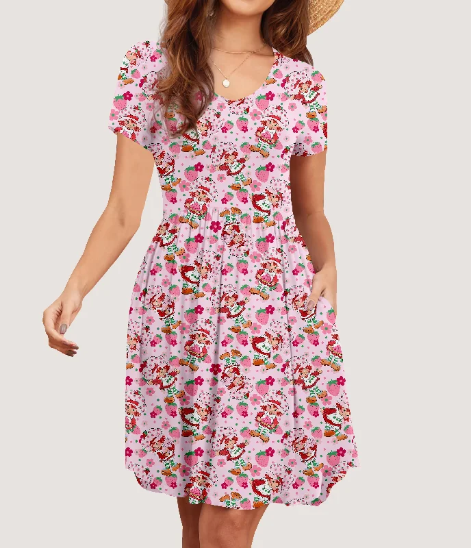 Sweet Strawberry Pocket Dress (ready to ship) Winter unclassified dresses