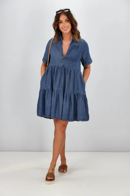 Sass Danielle Dress Dark Wash Everyday wear unclassified dresses