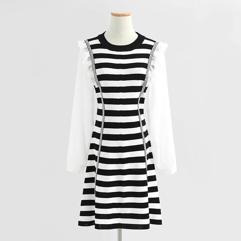 Slim striped knitted dress  2423 Trendy unclassified dresses