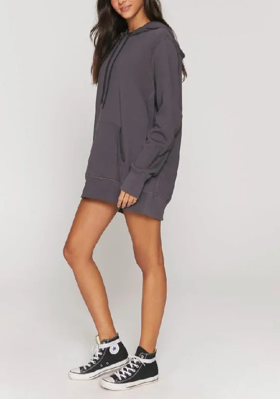 Spiritual Gangster Pull Over Hoodie Dress Metallic unclassified dresses