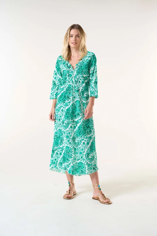 ST tropez emerald long poppy Cozy Maxi Skirt