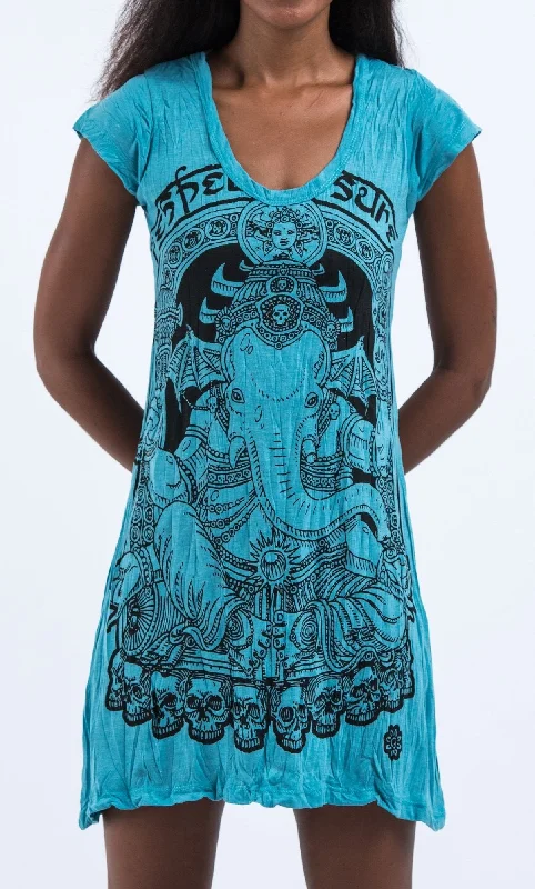 Sure Design Women's Batman Ganesh Dress Turquoise Elegant evening unclassified dresses