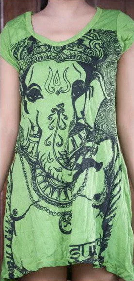 Sure Design Women's Big Face Ganesh Dress Lime Lace unclassified dresses