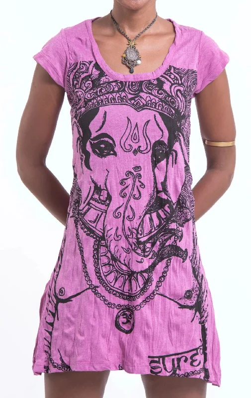 Sure Design Women's Big Face Ganesh Dress Pink Formal unclassified dresses