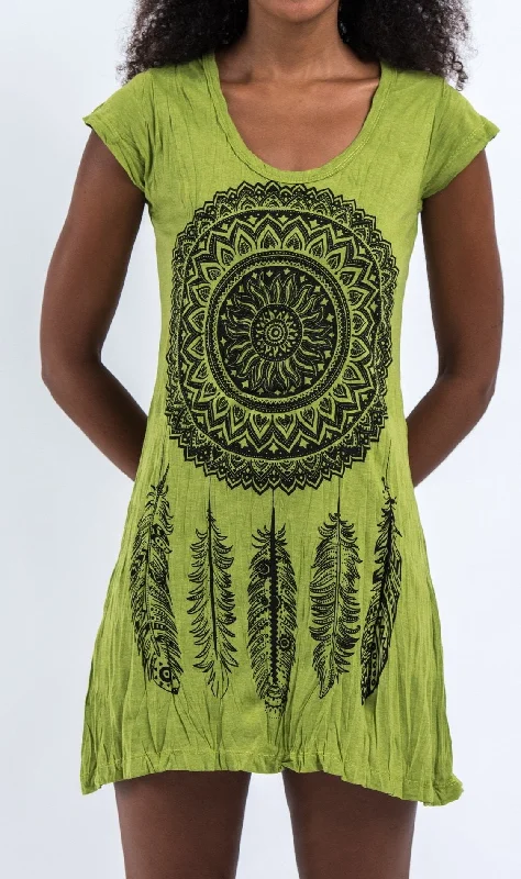 Sure Design Women's Dreamcatcher Dress Lime Knitted unclassified dresses