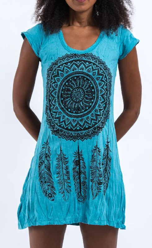 Sure Design Women's Dreamcatcher Dress Turquoise Festival unclassified dresses