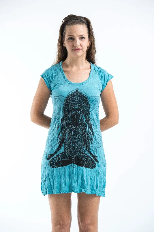 Sure Design Women's Ganesh Mantra Dress Turquoise Breathable unclassified dresses