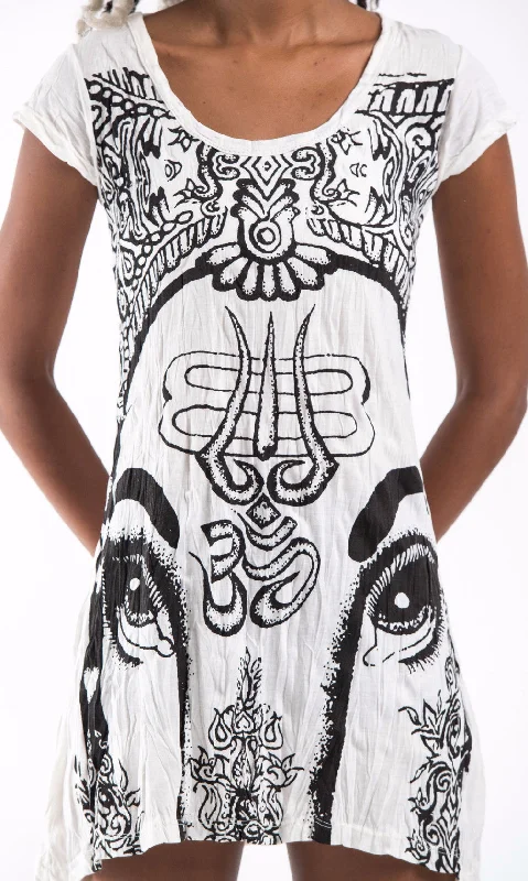 Sure Design Women's Indian Gods Dress White Holiday unclassified dresses