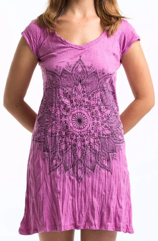 Sure Design Women's Lotus Mandala Dress Pink Lightweight unclassified dresses