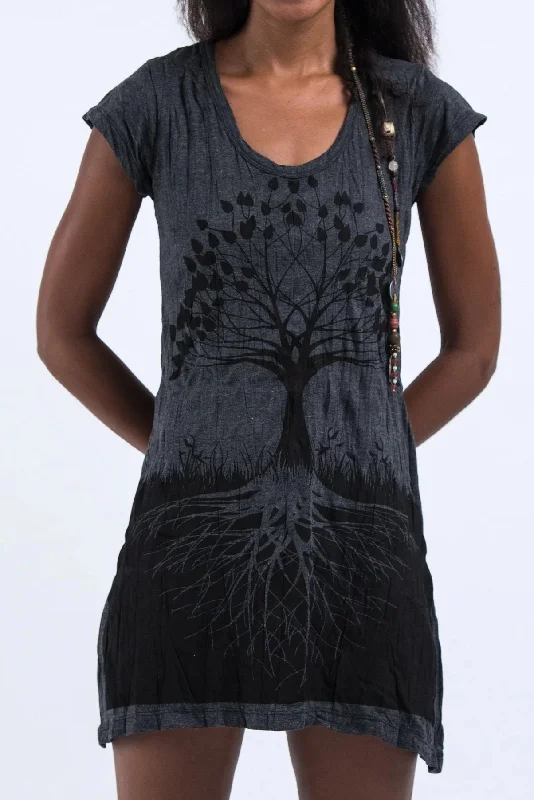 Sure Design Women's Tree of Life Dress Black Fashionable unclassified dresses