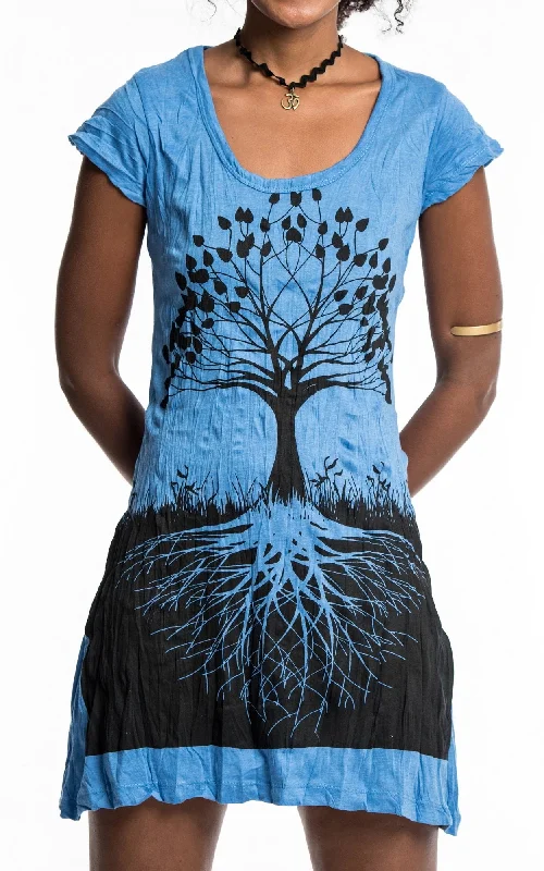 Sure Design Women's Tree of Life Dress Blue Best-selling unclassified dresses