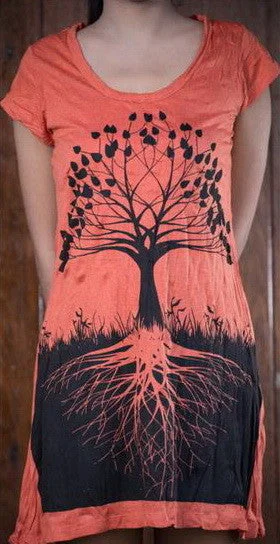 Sure Design Women's Tree of Life Dress Orange Vintage unclassified dresses