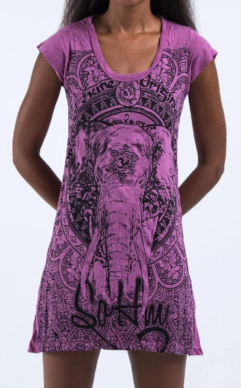 Sure Design Women's Wild Elephant Dress Pink Long unclassified dresses