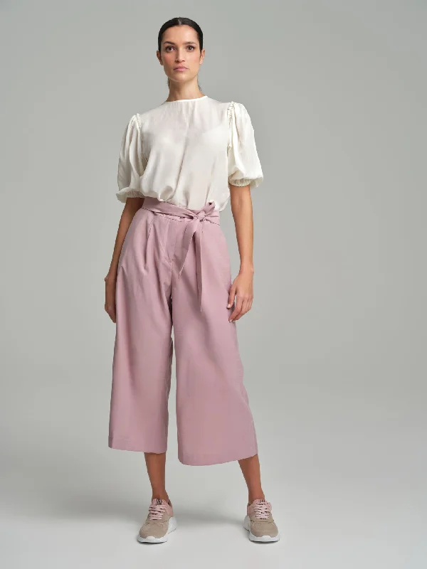 Tie belt loose trousers Monochrome unclassified dresses