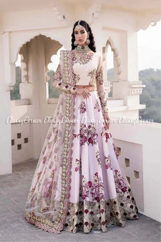 White Magenta Raw Silk Bridal Wear Lehenga Trendy unclassified dresses