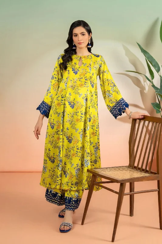 Yellow Blue 2pc Silk Suit Silk unclassified dresses