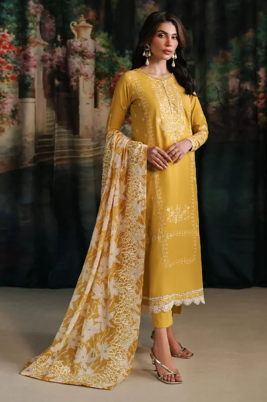 Yellow Silk Embroidered Formal Suit Trendy unclassified dresses