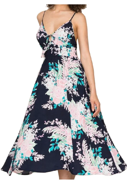 YUMI KIM Women's Mystic Floral Navy Lovers Rock Dress #DR18381/218 XS NWT High-end floral dresses