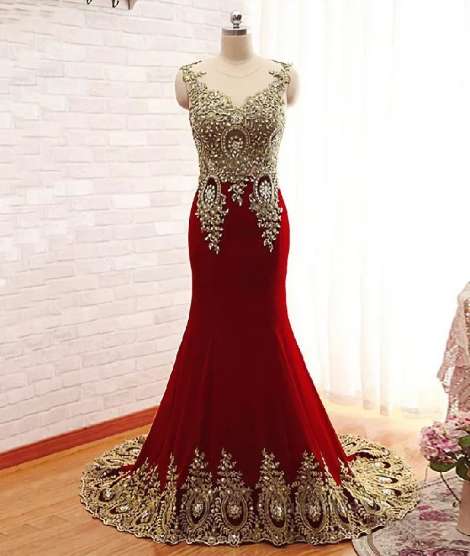 Burgundy Mermaid Beads Lace Appliques Chiffon Long Corset Prom Dress, Burgundy Mermaid Corset Formal Dress, Evening Dress outfit Sexy Lace Dress