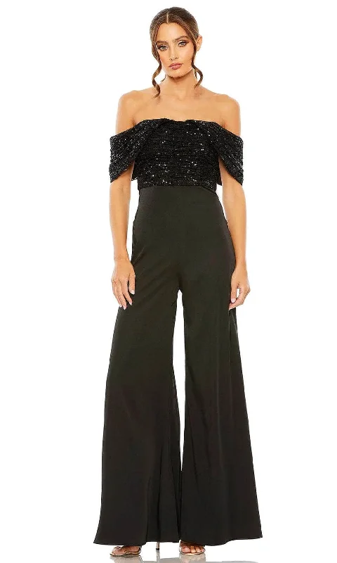 Mac Duggal 11667 - Sequin Ruched Jumpsuit Metallic Sequin Dress