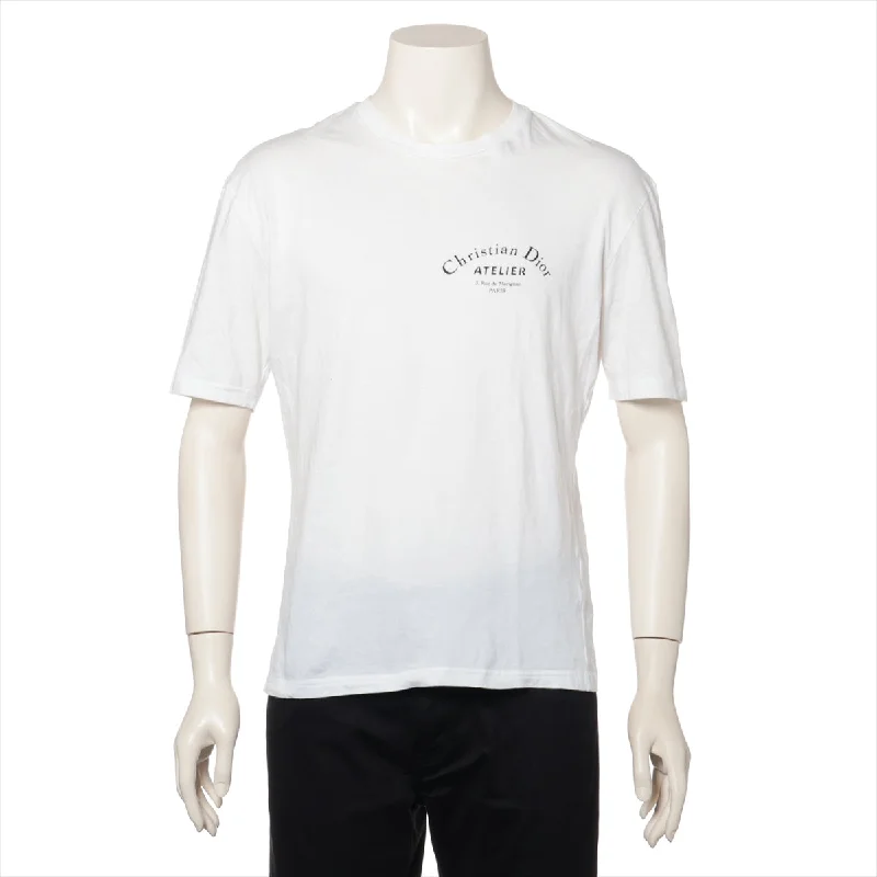 Dior Atelier Logo Cotton T-shirt White Sexy Shirt Gown