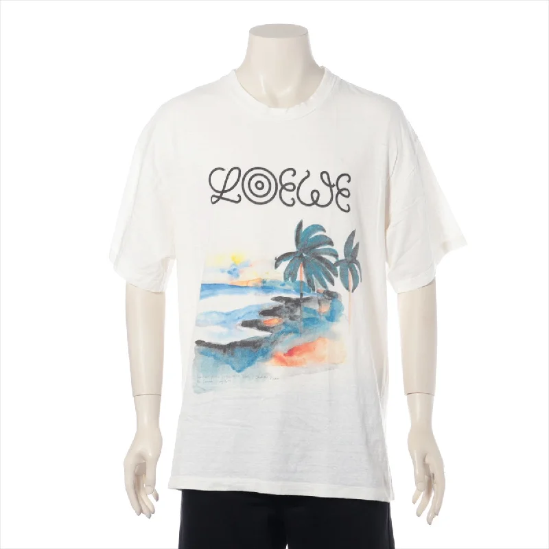 Loewe Nature Print Cotton T-shirt  White Day Shirt Dress